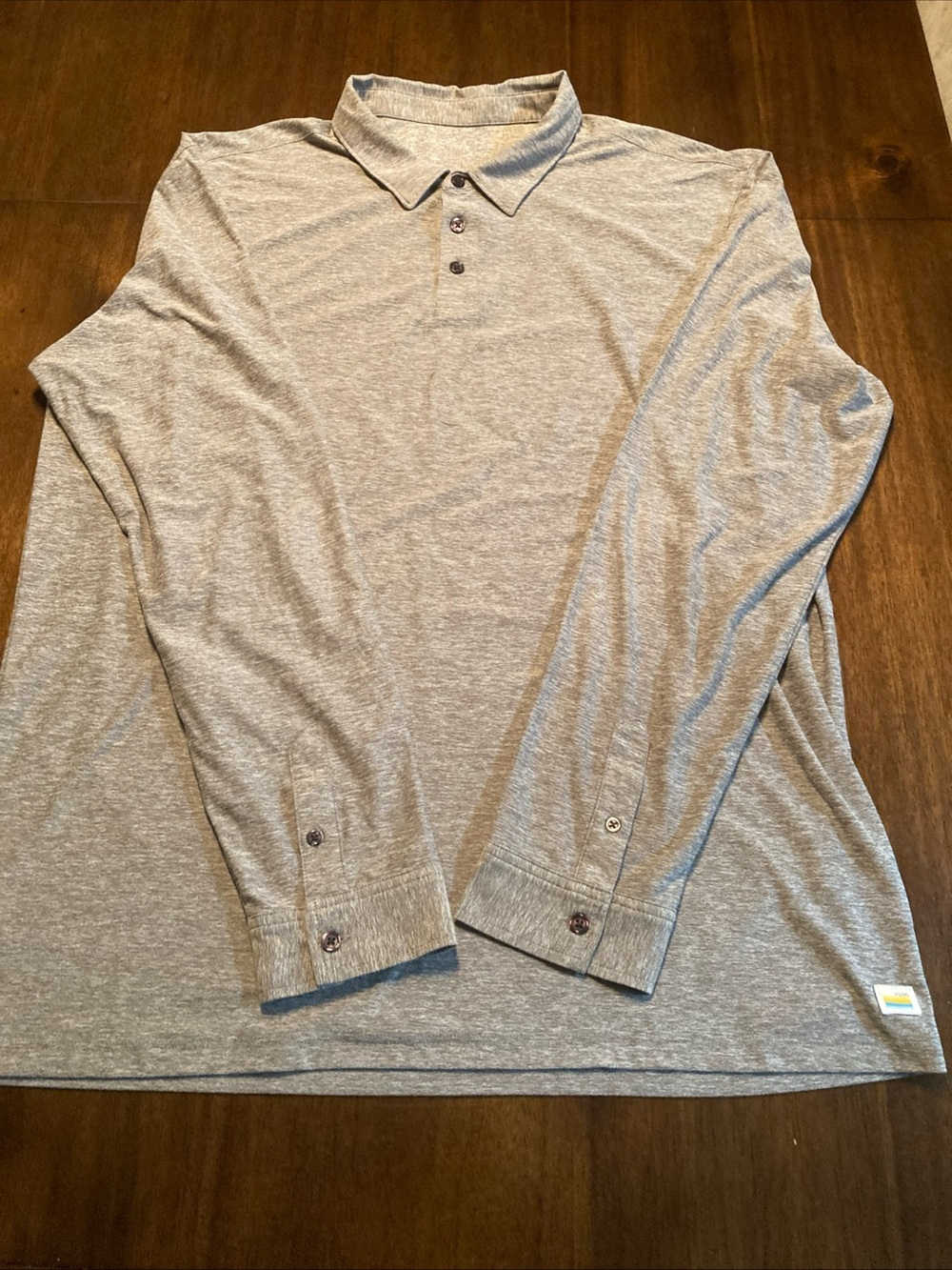 Men's Vuori Long Sleeve Strato Polo Shirt - Heather Gray